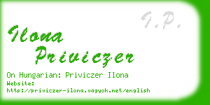 ilona priviczer business card